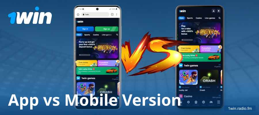 Difference between 1win app and mobile browser version