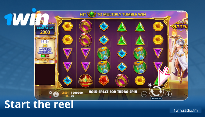 Hit Spin and play on 1win reels