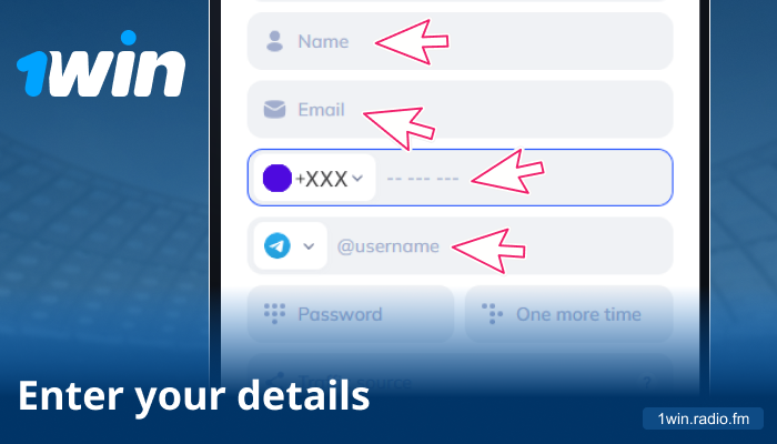 Provide contact info and traffic source for 1win