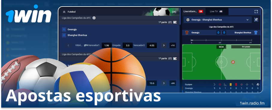 Fazer apostas esportivas na casa de apostas online 1Win BR