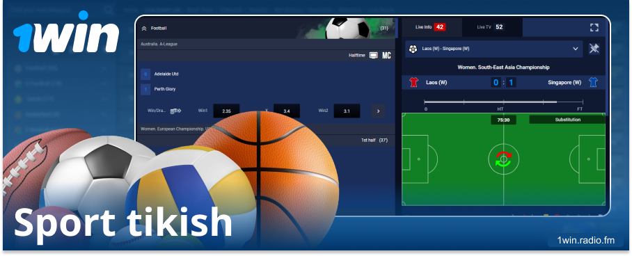 1Win UZ onlayn bukmekerida sportga tikish