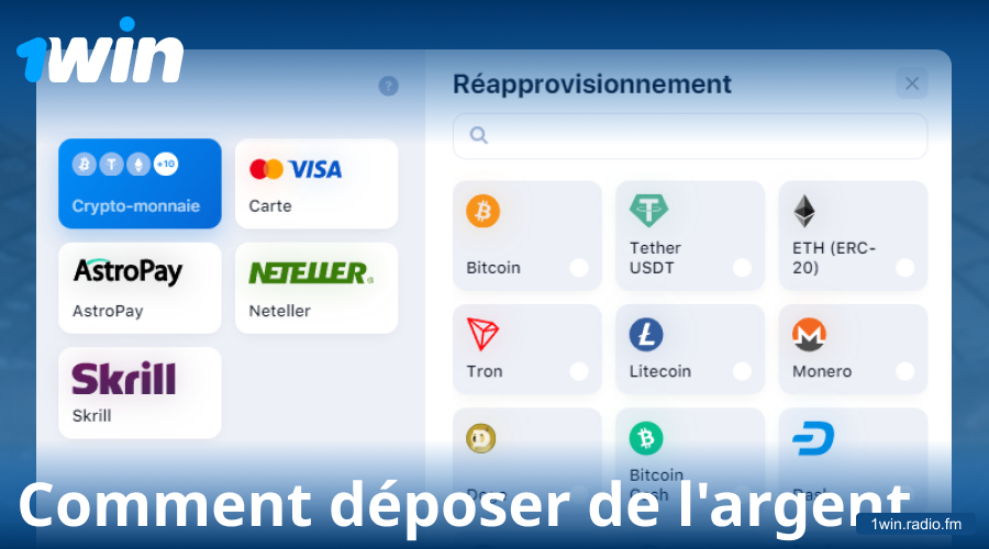 Guide pour effectuer un dépôt sur 1Win France