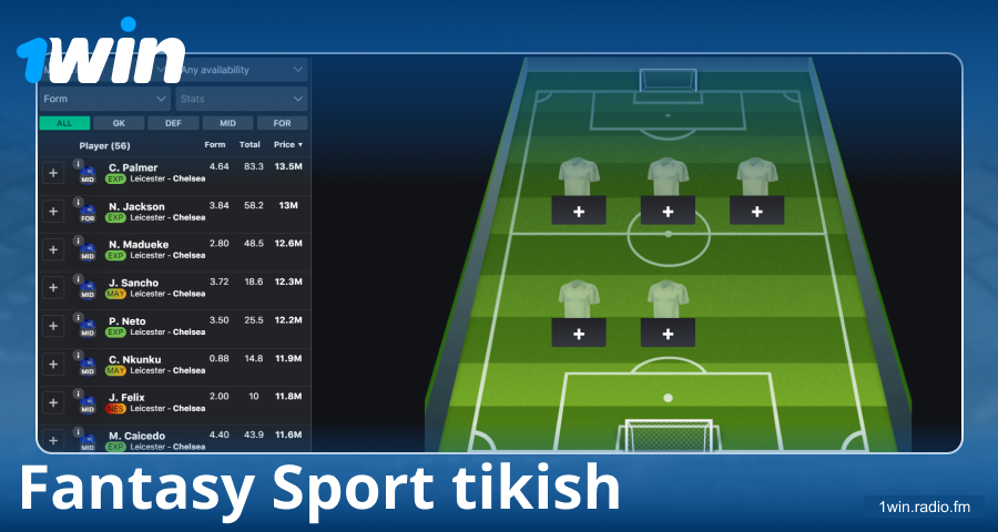 1Win O‘zbekistonda fantasy-sport o‘ynash