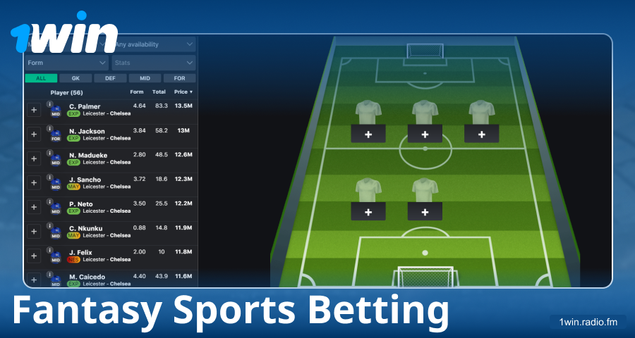 Play fantasy sports on 1Win