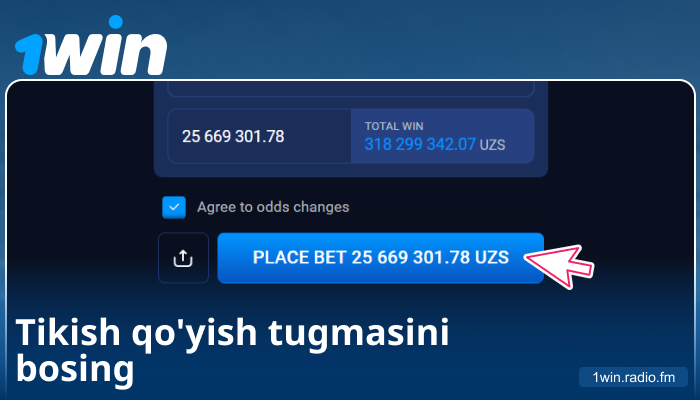 1Win UZ dagi tikishingizni tasdiqlang