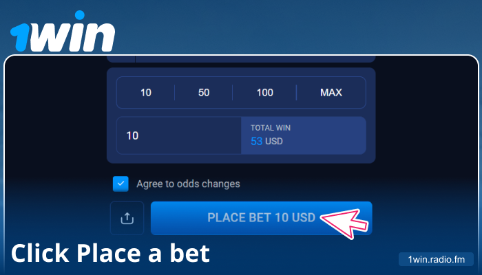 Confirm your bet on 1Win
