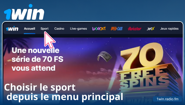 Choisissez une catégorie sportive sur 1Win FR