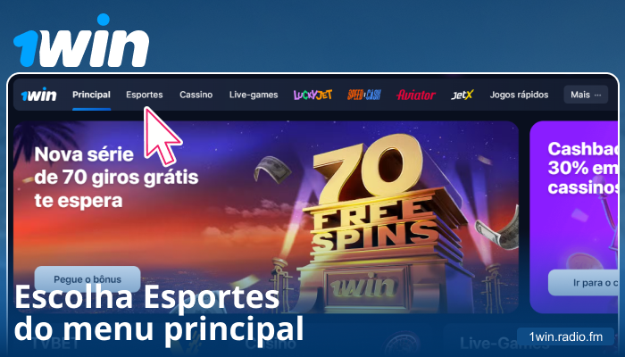 Escolha uma categoria esportiva no 1Win BR