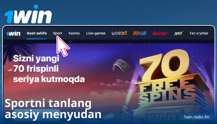 1Win UZ da sport turini tanlang