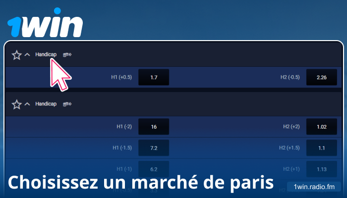Choisissez un marché de paris sur 1Win France