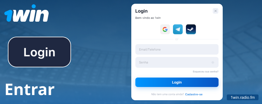 Fazer login na conta 1Win Brasil
