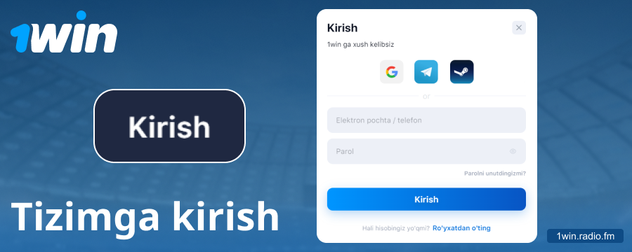 1Win O‘zbekiston akkauntiga kirish