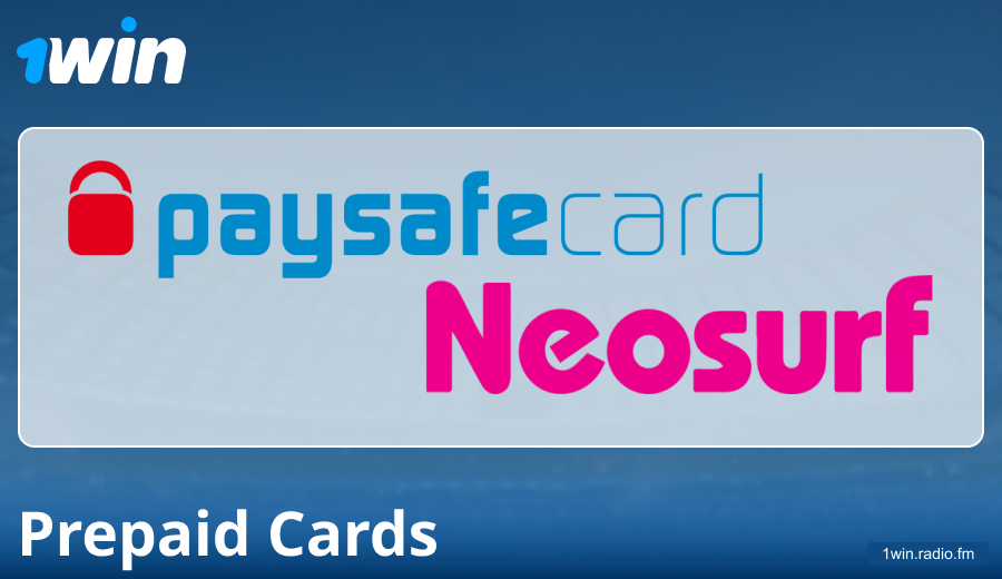 Payment features via prepaid cards at 1Win