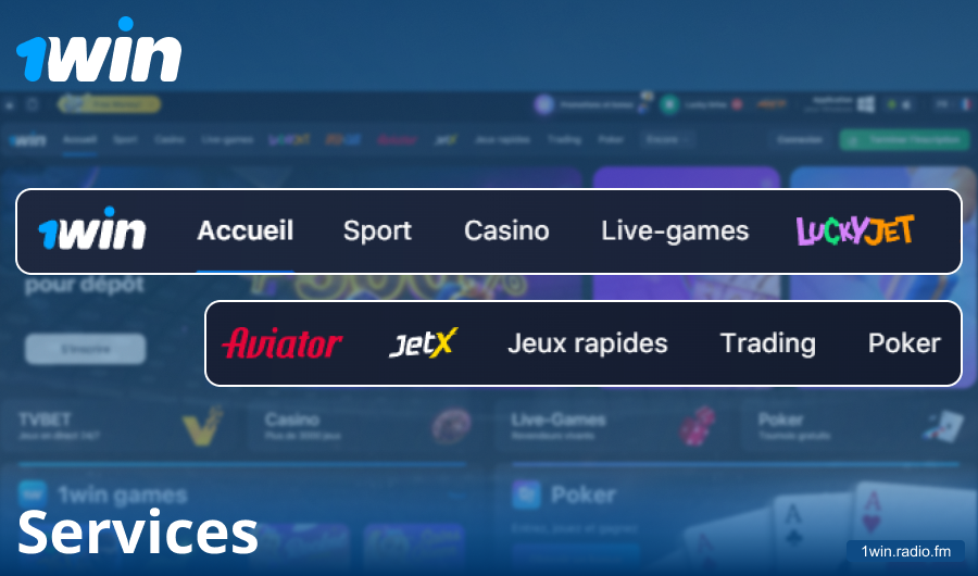Fonctionnalités du site 1Win France
