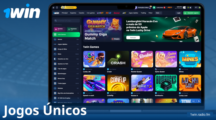 Jogos exclusivos do 1Win para jogadores brasileiros