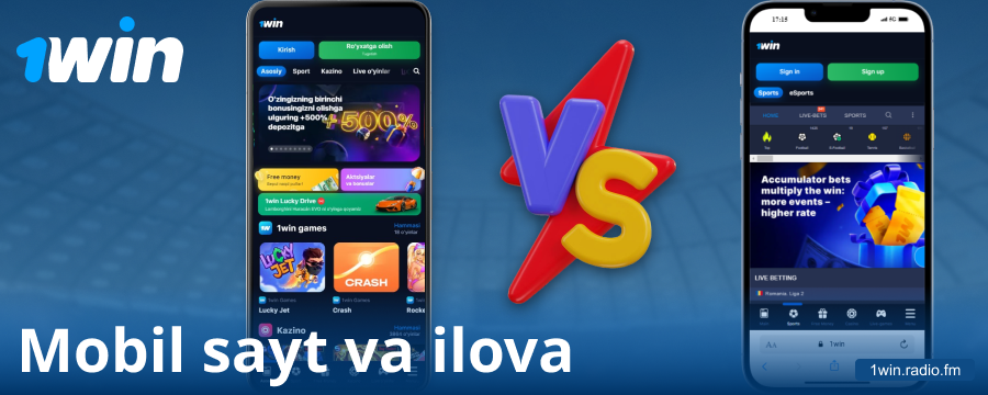 1Win UZ ilova va brauzer solishtiruvlari
