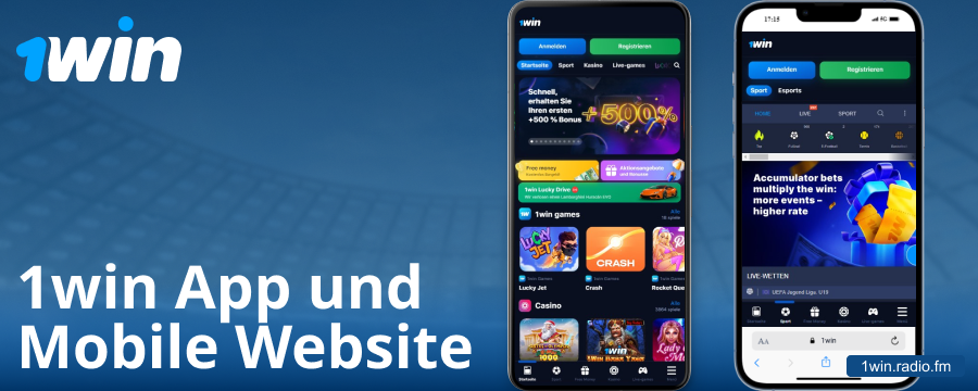 Mobile App für deutsche Spieler bei 1Win