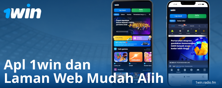 Aplikasi mudah alih untuk pemain 1Win