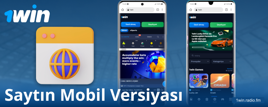 Azərbaycanlılar üçün 1Win mobil saytının brauzer versiyası