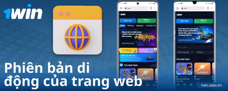 Phiên bản trình duyệt di động của 1Win cho người Việt