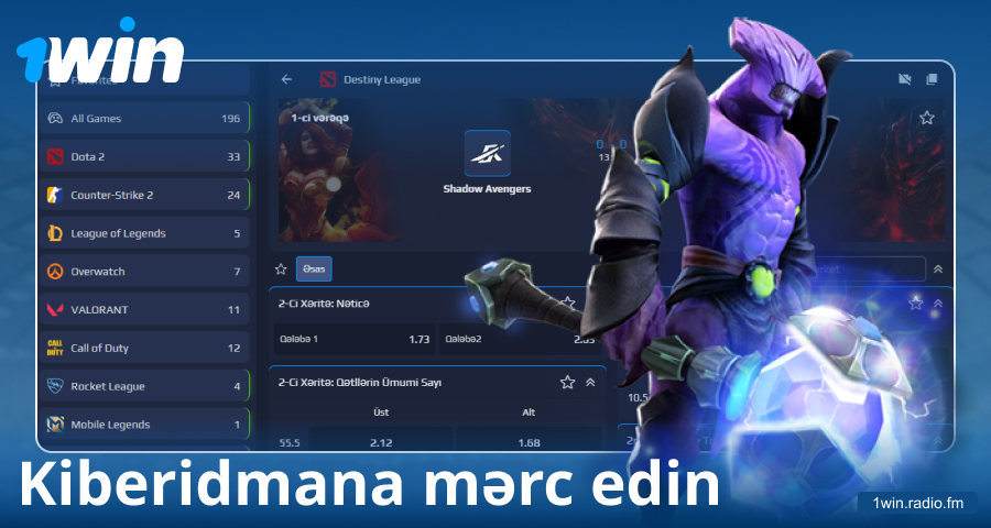 Azərbaycanlı bettorlar üçün e-idman mərcləri 1Win