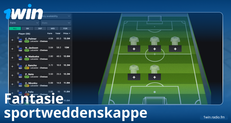 Speel fantasie sport op 1Win