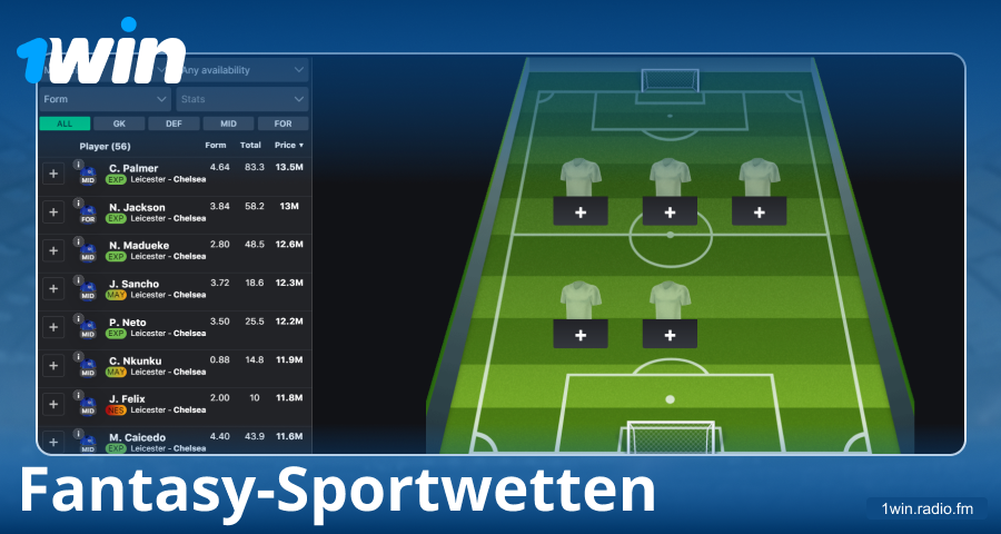 Fantasy-Sport bei 1Win Deutschland spielen