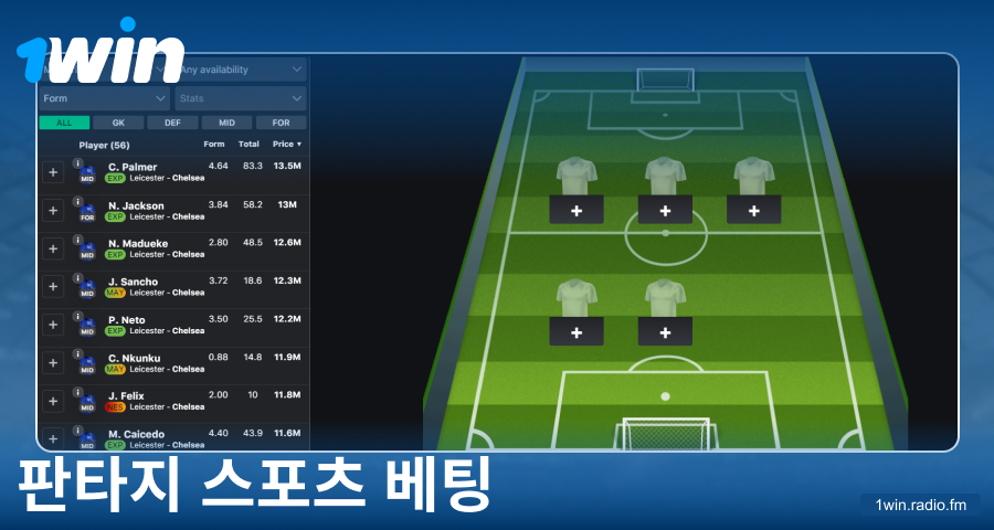 1Win 코리아에서 판타지 스포츠 게임하기