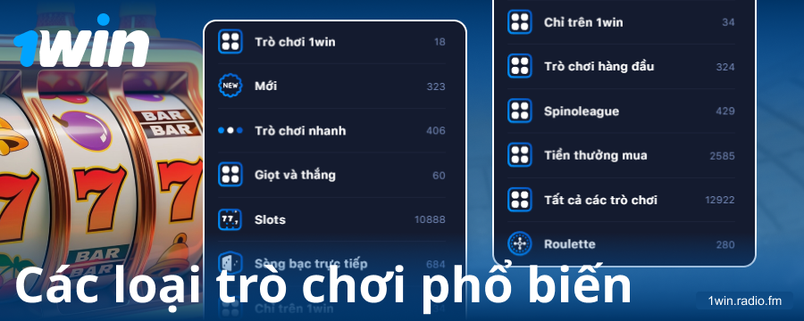 Các loại trò chơi tại sòng bạc online 1Win Việt Nam
