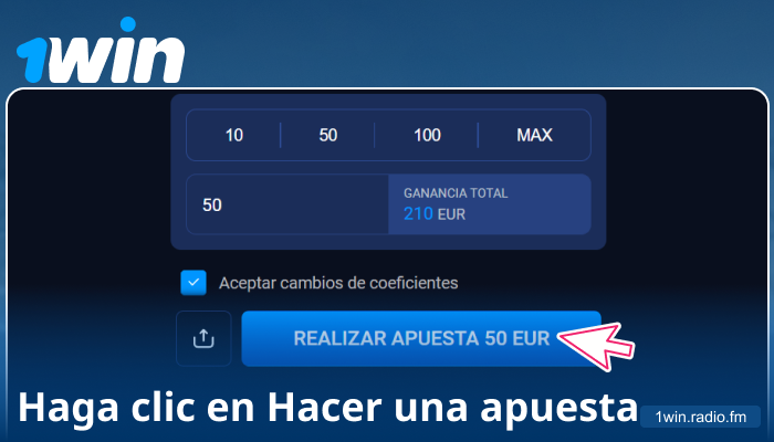 Confirme su apuesta en 1Win ES