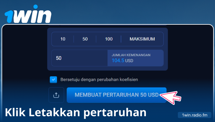 Sahkan pertaruhan anda di 1Win