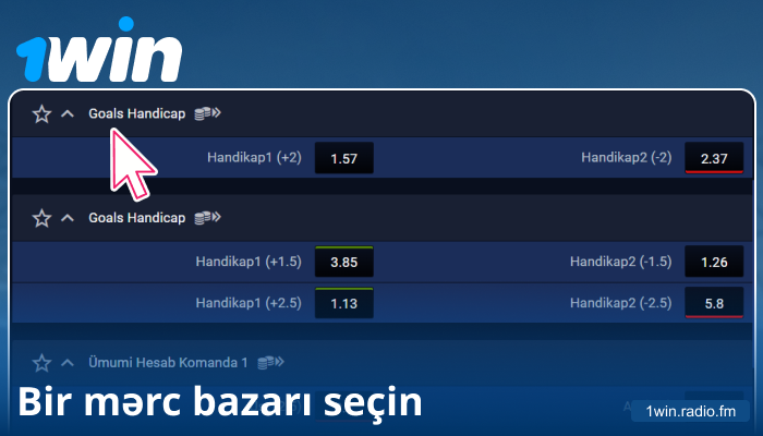 1Win Azərbaycanda mərc bazarını seçin