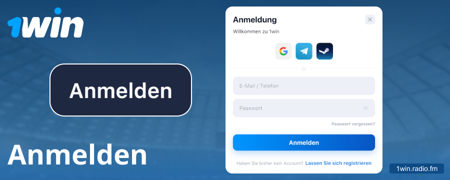 Sich in das 1Win-Konto Deutschland einloggen