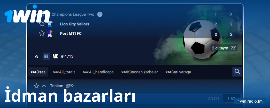1Win Azərbaycanın bettorları üçün mərc bazarları
