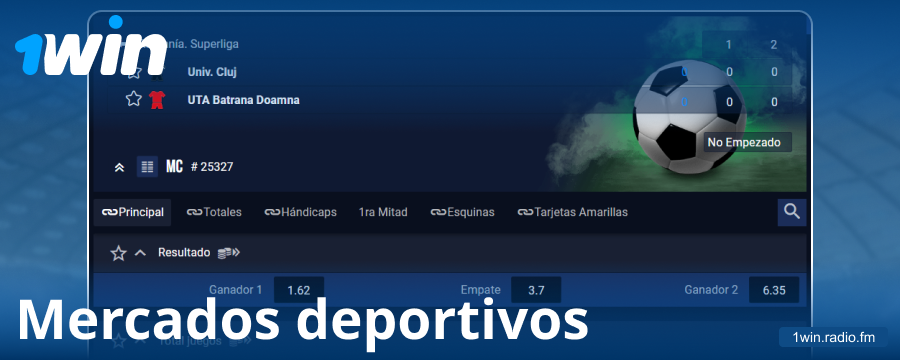 Mercados de apuestas para apostadores de 1Win España