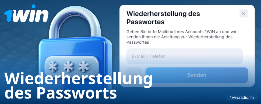 Passwortwechsel auf der 1Win DE-Website