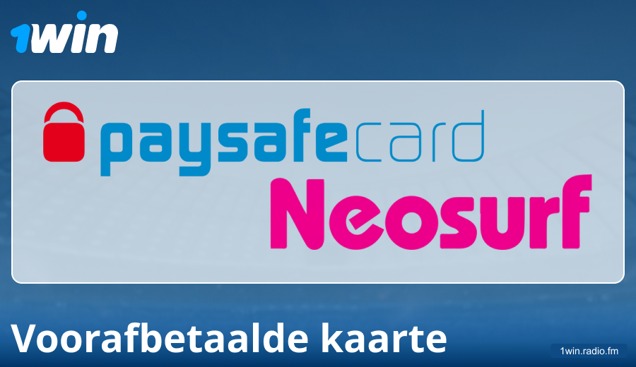 Betalings kenmerke via voorafbetaalde kaarte by 1Win
