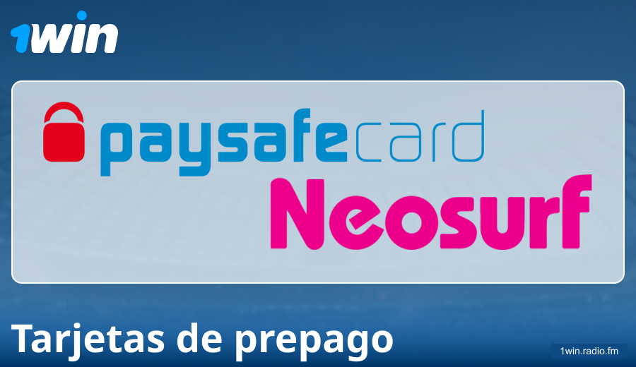 Características de pagos con tarjetas prepago en 1Win España