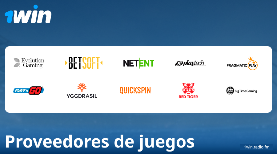 Proveedores de juegos de casino en 1Win España