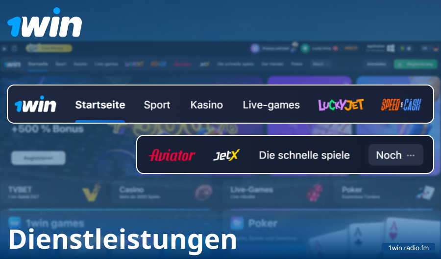 Funktionen der 1Win-Website Deutschland