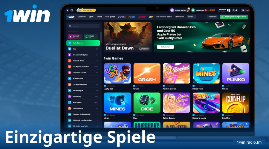 Exklusive 1Win-Spiele für deutsche Spieler
