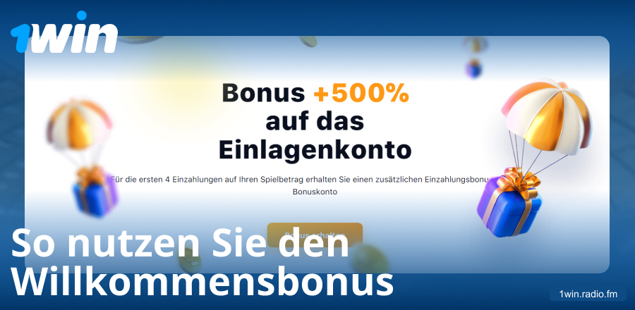 Anleitung zum Willkommensbonus bei 1Win DE
