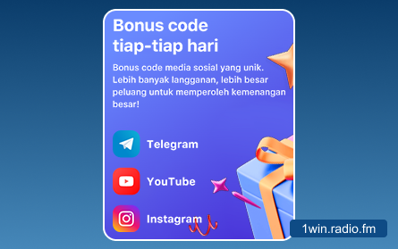 Bonus media sosial untuk pemain 1Win